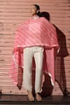 Buy_Meher By Islie_White Georgette, Shantoon Embroidery Multi Colour Hand Cape Set _at_Aza_Fashions