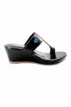 Buy_The Madras Trunk_Black Haiku Wedges Polka Pattern _Online_at_Aza_Fashions