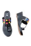 The Madras Trunk_Black Haiku Wedges Polka Pattern _at_Aza_Fashions