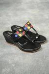 Buy_The Madras Trunk_Black Haiku Wedges Polka Pattern _at_Aza_Fashions