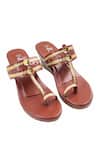 Shop_The Madras Trunk_Brown Chains Designer Haiku Wedges _at_Aza_Fashions
