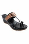 Shop_The Madras Trunk_Black Chains Designer Haiku Wedges  _Online_at_Aza_Fashions