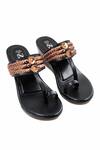 Shop_The Madras Trunk_Black Chains Designer Haiku Wedges  _at_Aza_Fashions
