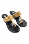 Shop_The Madras Trunk_Black Dual Tone Haiku Wedges _at_Aza_Fashions