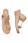 The Madras Trunk_Brown Cut Work Designer Haiku Wedges Rang _at_Aza_Fashions