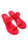 Shop_The Madras Trunk_Red Haiku Wedges Rang _at_Aza_Fashions