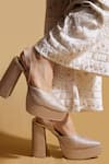 Buy_Tiesta_Rose Gold Glitter Pointed Toe Platform Pumps _at_Aza_Fashions