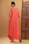 Shop_Bha Sha_Orange Georgette, Shantoon Round Neck Designer Zardozi Work Kurta And Pant Set _at_Aza_Fashions