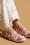 Buy_Tiesta_Pink Blush Embroidered Ballerinas _at_Aza_Fashions