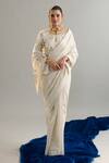 Anantaa By Roohi X AZA_Off White Chanderi Silk Sequins, Crystals, Cut Work, Zari, Embroidery Saree 