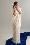 Buy_Anantaa By Roohi X AZA_Off White Sequins, Zari Round Neck Embroidered Blouse _Online
