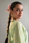 Anantaa By Roohi X AZA_Green Silk, Chanderi Sequins, Embroidery Round Neck Floral Kurta And Pant Set 