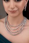 Shop_Anana_Silver Plated Crystals Designer Necklace And Earring Set _at_Aza_Fashions