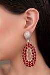 Shop_Anana_Red Stones Ruby Designer Earrings _at_Aza_Fashions