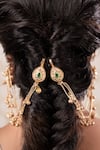 Buy_Anana_Gold Plated Beads Two Tone Designer Ear Chain _Online_at_Aza_Fashions