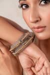 Buy_Anana_Gold Plated Beads Two Tone Brass Kada Set _at_Aza_Fashions