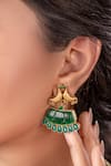 Anana_Green Stones Brass Choker Necklace And Earring Set _Online_at_Aza_Fashions