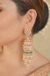 Buy_Anana_Emerald Green Gold Plated Designer Earrings _at_Aza_Fashions