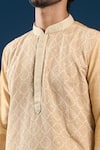 Buy_Arihant Rai Sinha_Beige Polyester, Cotton Embroidery Chiku Kurta And Pyjama Set _Online_at_Aza_Fashions