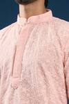 Buy_Arihant Rai Sinha_Pink Georgette, Polyester, Cotton Embroidery Chikankari Kurta Set _Online_at_Aza_Fashions