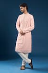 Buy_Arihant Rai Sinha_Pink Georgette, Polyester, Cotton Embroidery Chikankari Baby Kurta Pyjama Set _at_Aza_Fashions