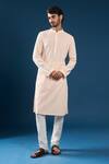 Buy_Arihant Rai Sinha_Pink Cotton, Polyester Embroidery Light Chikankari Kurta Pyjama Set _at_Aza_Fashions