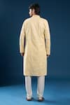 Shop_Arihant Rai Sinha_Yellow Cotton, Polyester Mirrors Kurta And Pyjama Set _at_Aza_Fashions