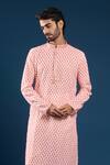 Arihant Rai Sinha Pink Cotton, Polyester Embroidery Chikankari Printed Kurta And Pyjama Set Online at Aza Fashions Arihant Rai Sinha_Pink Cotton, Polyester Embroidery Chikankari Printed Kurta And Pyjama Set _Online_at_Aza_Fashions