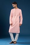 Arihant Rai Sinha Pink Cotton, Polyester Embroidery Chikankari Printed Kurta And Pyjama Set at Aza Fashions Arihant Rai Sinha_Pink Cotton, Polyester Embroidery Chikankari Printed Kurta And Pyjama Set _at_Aza_Fashions