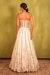Shop_Kiran Kalsi_Multi Color Satin, Organza Embroidery Square Neck White Hand Corset Lehenga Set _at_Aza_Fashions