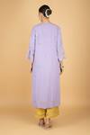 Shop_Tanu Malhotra_Purple Georgette, Modal, Organza Embroidery Round Neck Kurta Set _at_Aza_Fashions