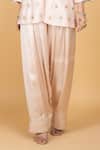Buy_Tanu Malhotra_Pink Cotton, Silk, Modal, Organza Embroidery V-neck Designer Kurta Pant Set 