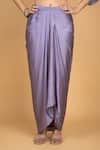 Buy_Tanu Malhotra_Purple Cotton, Silk, Modal Beads Round Floral Embroidered Top And Draped Skirt 