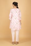Shop_Tanu Malhotra_Pink Cotton Round Neck Floral Print Short Kurta And Pant Set _at_Aza_Fashions