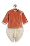 Buy_Tiber Taber_Orange Cotton Designer Kurta And Dhoti Pant Set _at_Aza_Fashions