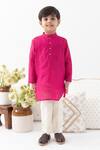 Buy_Tiber Taber_Pink Cotton Self Woven Kurta And Pant Set _at_Aza_Fashions