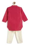 Shop_Tiber Taber_Pink Cotton Self Woven Kurta And Pant Set _at_Aza_Fashions