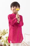 Buy_Tiber Taber_Pink Cotton Self Woven Kurta And Pant Set _Online