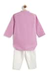 Shop_Tiber Taber_Purple Cotton, Lurex Self Woven Kurta And Pant Set _at_Aza_Fashions