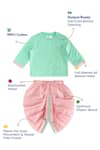 Buy_Tiber Taber_Green Cotton, Lurex Designer Kurta And Dhoti Pant Set 