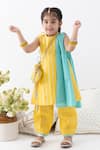 Buy_Tiber Taber_Yellow Cotton, Lurex Kurta And Salwar Set _Online