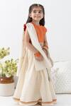 Buy_Tiber Taber_Orange Cotton, Lurex Tassels, Lace Designer Lehenga Set _at_Aza_Fashions