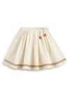 Shop_Tiber Taber_Orange Cotton, Lurex Tassels, Lace Designer Lehenga Set 