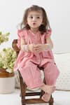 Buy_Tiber Taber_Pink Cotton, Lurex, Chiffon Kurta Salwar Set _at_Aza_Fashions