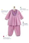 Tiber Taber_Purple Cotton, Lurex Kurta Salwar Set _Online_at_Aza_Fashions
