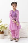 Tiber Taber_Purple Cotton, Lurex Kurta Salwar Set _Online
