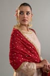 Anantaa By Roohi X AZA_Brown Silk, Chanderi Sequins, Embroidery Round Neck Zari Motif Kurta Set _Online