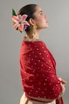 Shop_Anantaa By Roohi X AZA_Brown Silk, Chanderi Sequins, Embroidery Round Neck Zari Motif Kurta Set _Online