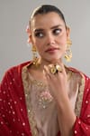 Anantaa By Roohi X AZA_Brown Silk, Chanderi Sequins, Zari, Embroidery Round Motif Kurta And Pant Set 