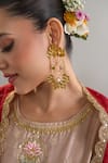 Anantaa By Roohi X AZA_Brown Silk, Chanderi Sequins, Zari, Embroidery Round Motif Kurta And Pant Set 